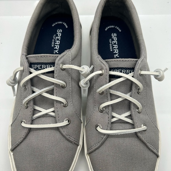 Sperry Top Sider Grey Slip On Canvas Casual - Picture 2 of 12